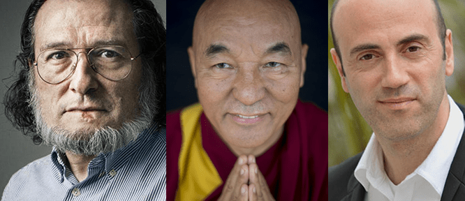 Profesor Santiago Niño-Becerra, Venerable Thubten Wangchen y Profesor Tomàs Molina en el Congreso Internacional de Pacientes con Artrosis OAFI